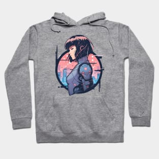 Cybernetic Journeys: Ghost in the Shell Aesthetics, Techno-Thriller Manga, and Mind-Bending Cyber Warfare Art Hoodie